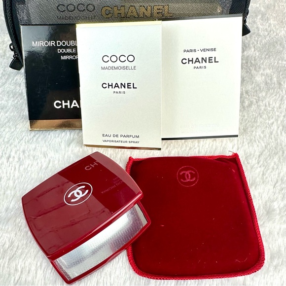 CHANEL Mademoiselle Bar Soap Gift Set, double mirror w/card and cosmetic pouch - Picture 4 of 6